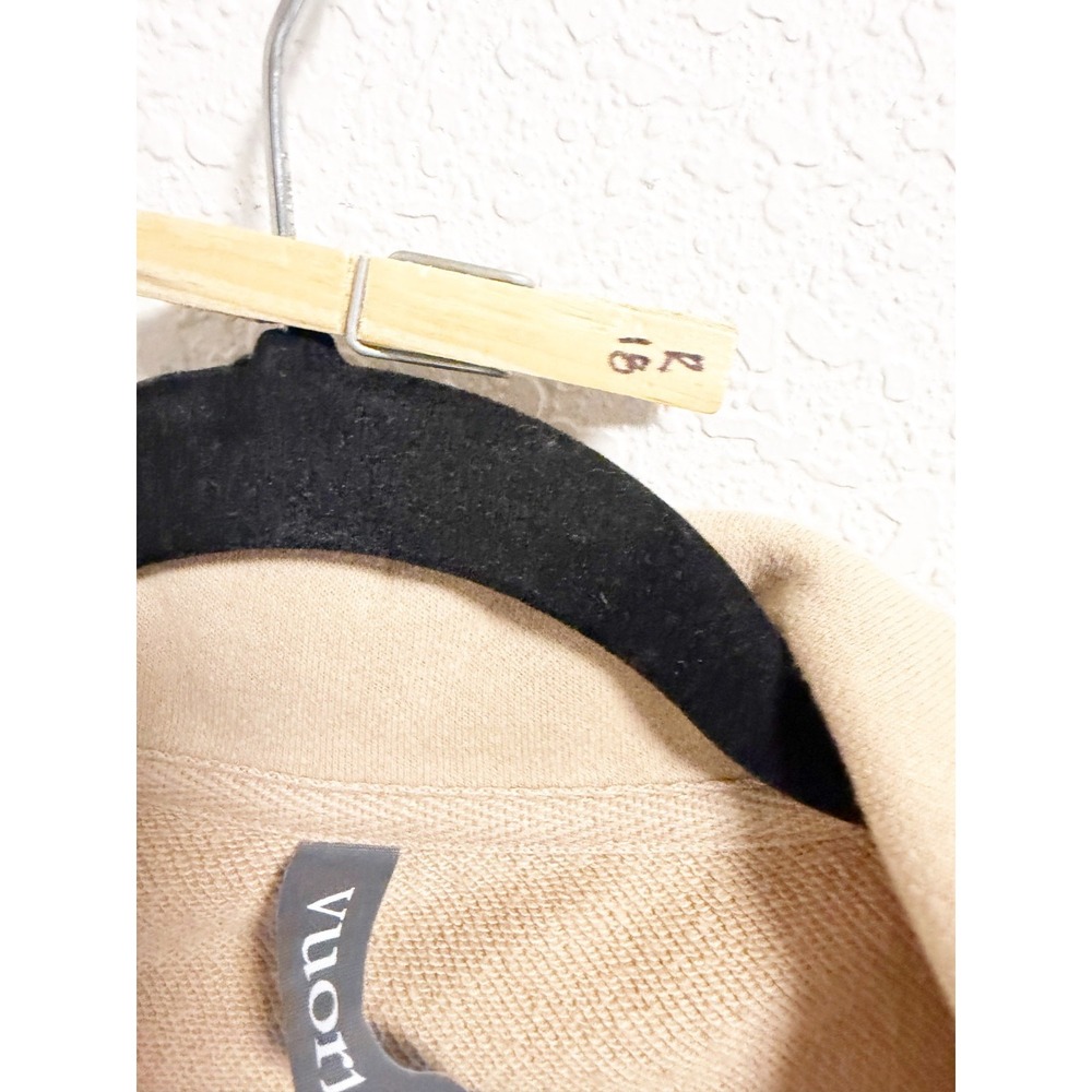 Vuori Sedona Cropped Polo Shirt Sweatshirt Raw Hem Coconut Tan Beige‎ Medium - Picture 8 of 8